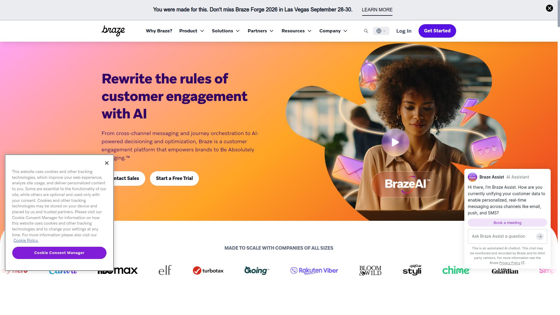 Braze website